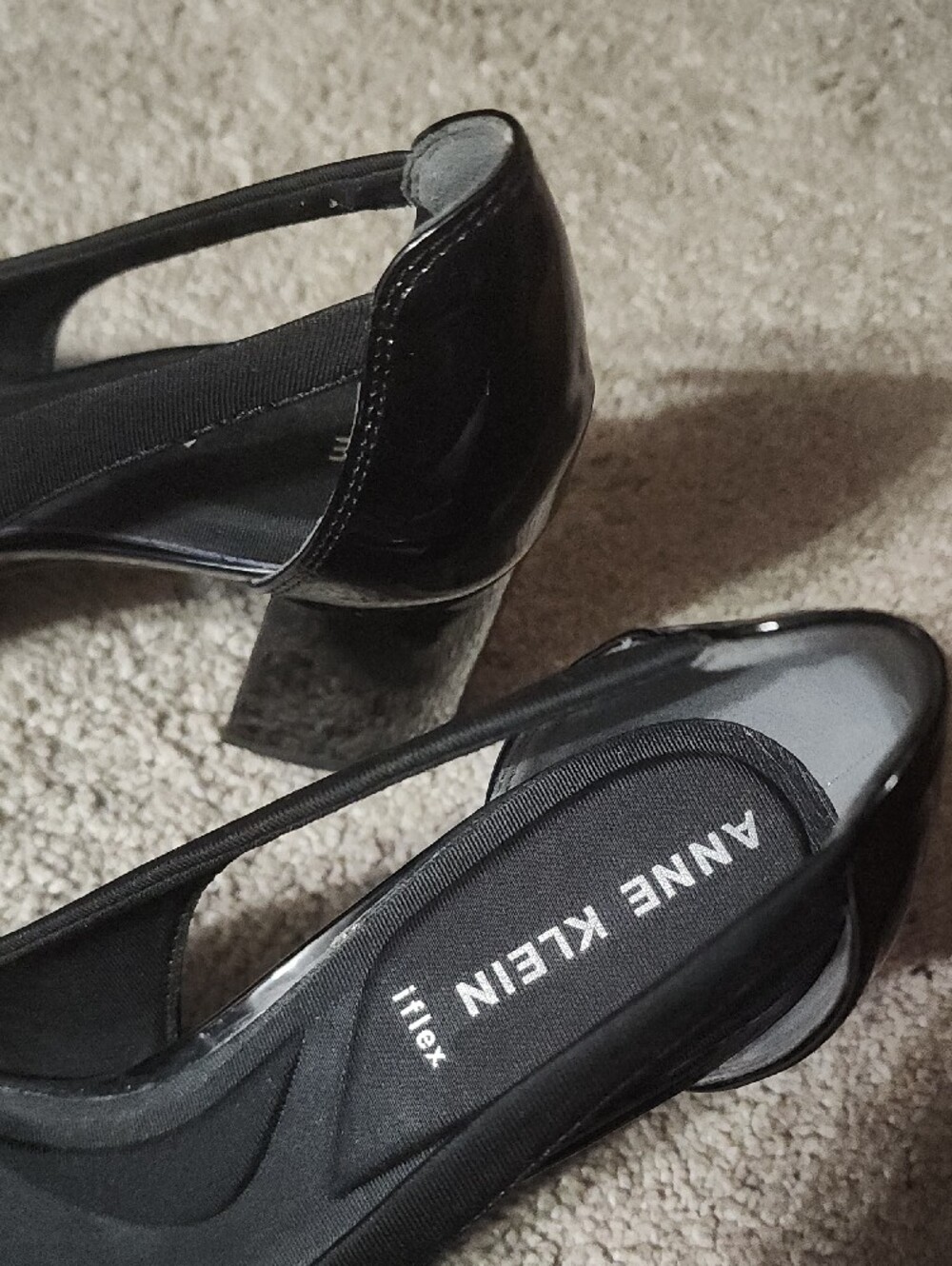 Anne Klein Black Pointed-Toe Cutout Pumps - Picture 2 of 3